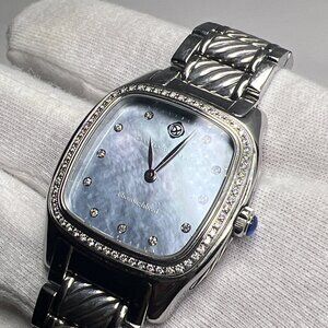 David Yurman Thoroughbred Watch Diamond Blue Mother of Pearl Dial T303-SST